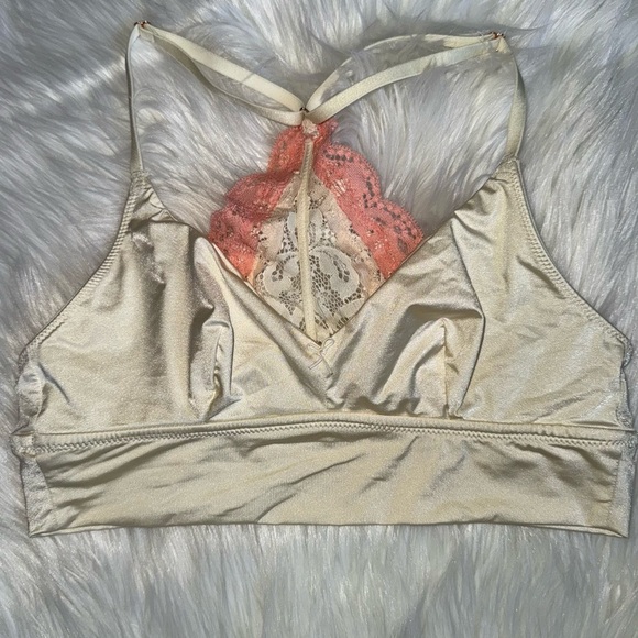 aerie Other - Aerie Ivory and Coral Lace Bralette